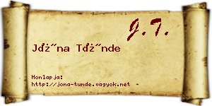Jóna Tünde névjegykártya