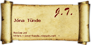 Jóna Tünde névjegykártya